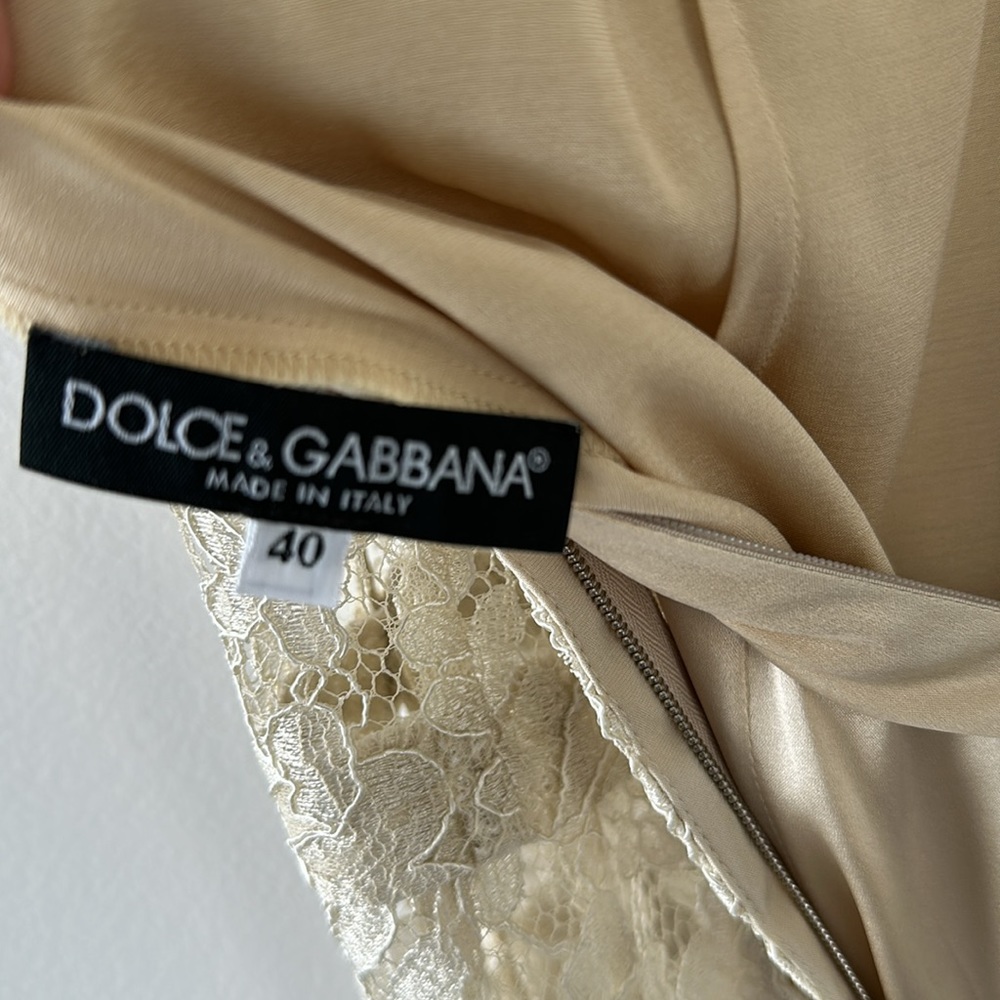 Dolce & Gabbana Lace Dress 100% Silk Removable Slip Size 40 Italian - Picture 4 of 8